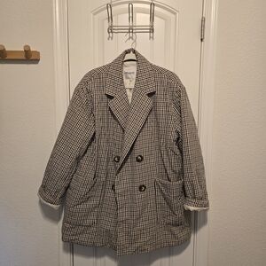 Madewell Houndstooth Double-Breasted Coat